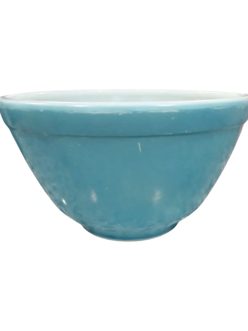 3 Vintage Pyrex 401 Mixing Bowls 1 1/2 PINT -blue, Turquoise & snowflake garland